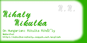 mihaly mikulka business card